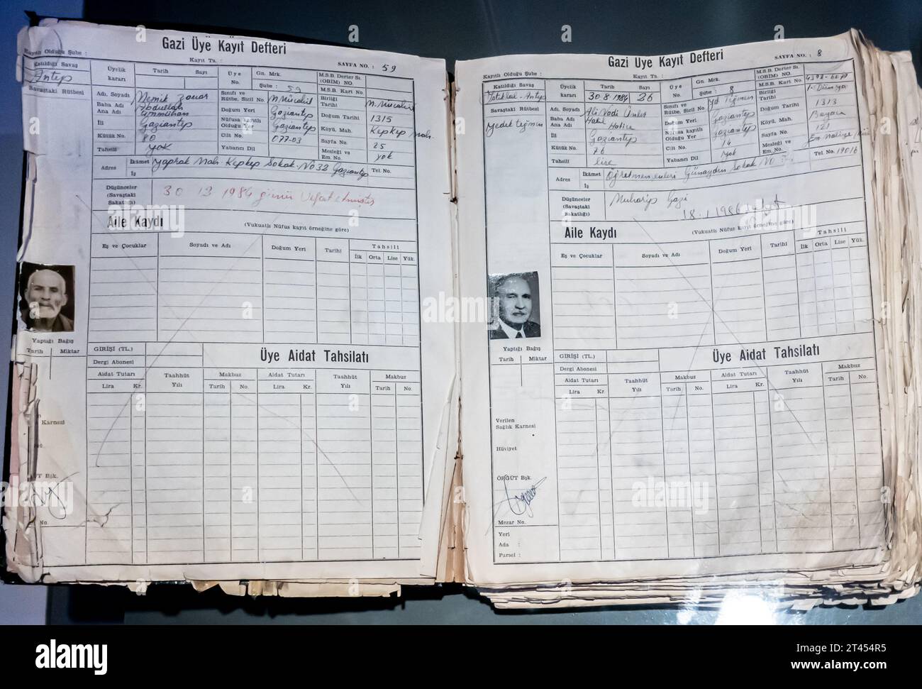 member regustration book of Turkish War veterans association Stock Photo