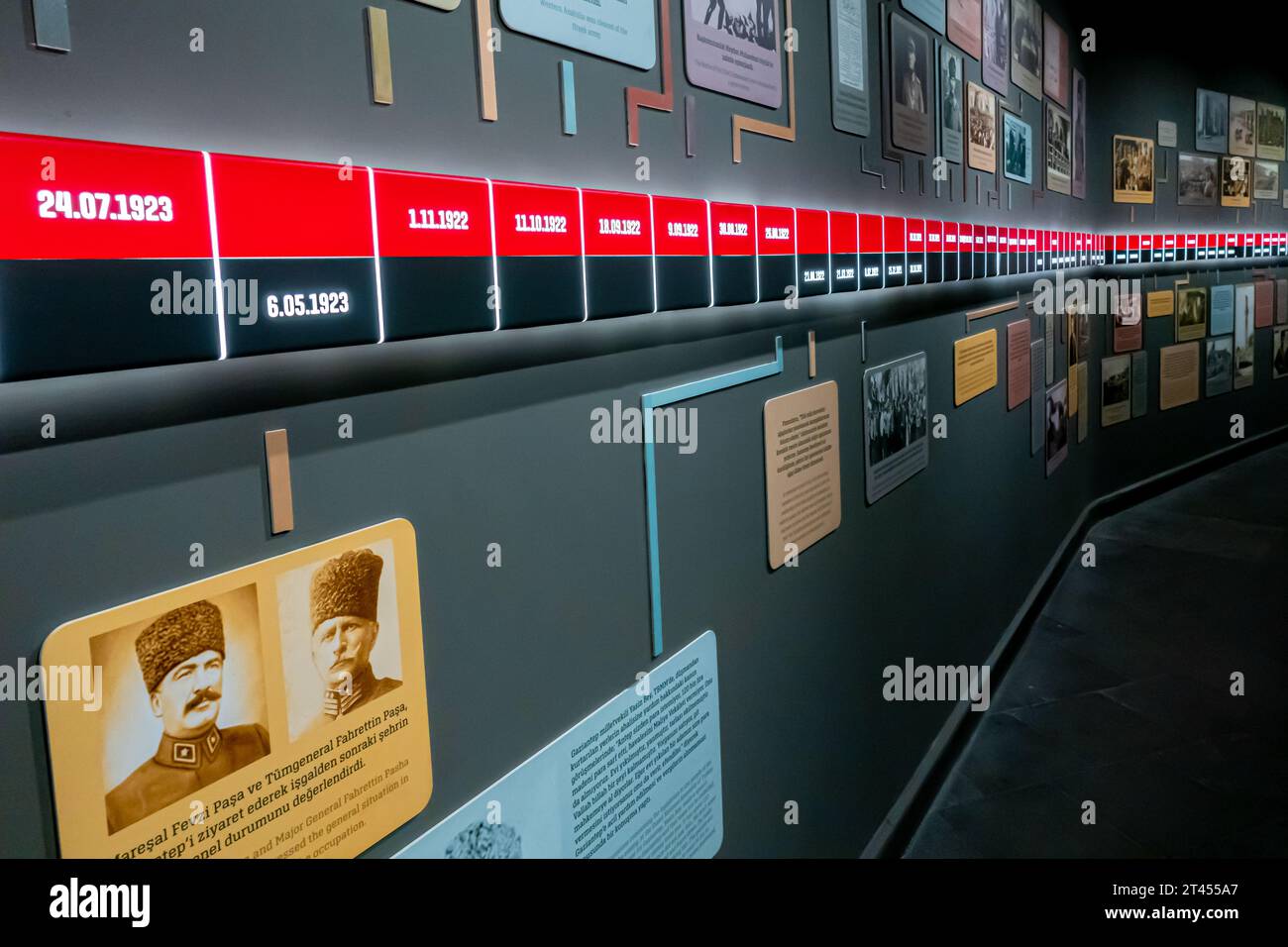 Gaziantep war museum Turkish republic timeline. Turkey Stock Photo