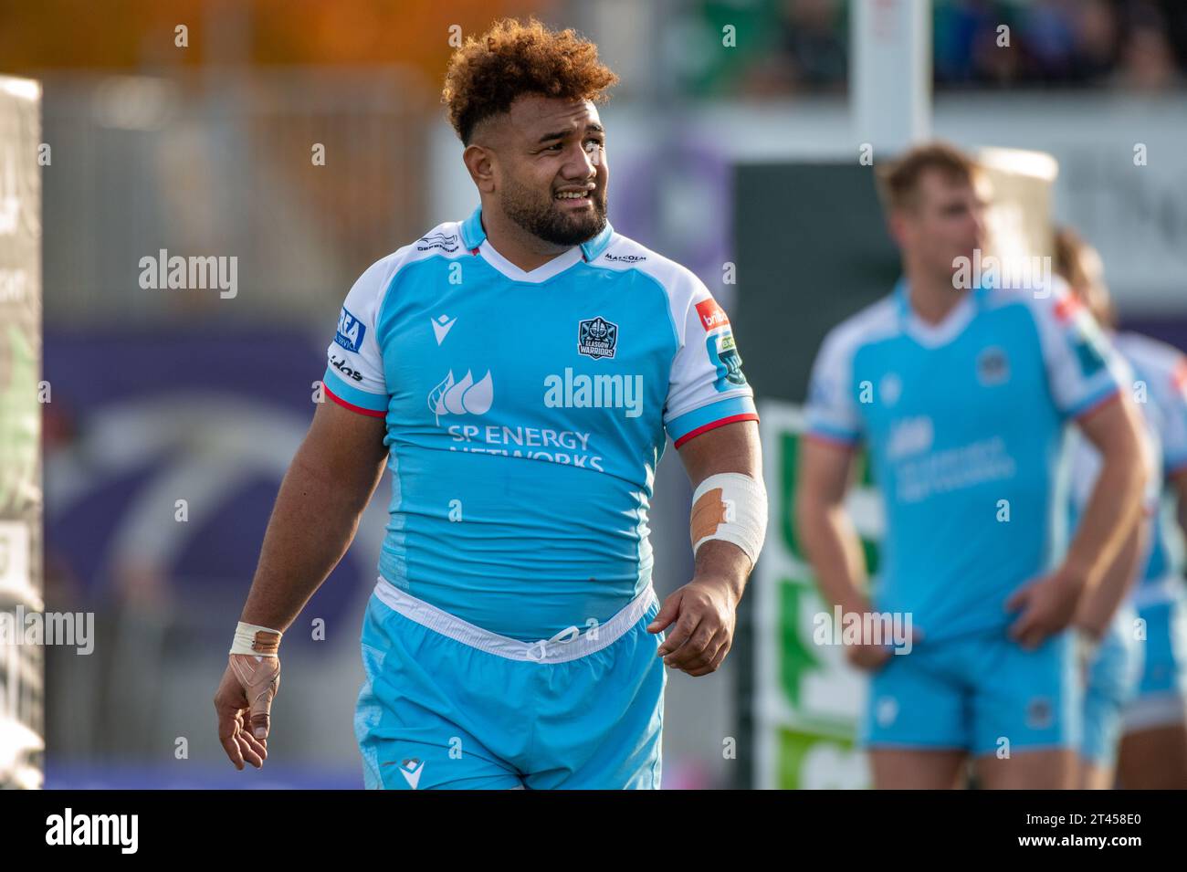 Galway, Ireland. 28th Oct, 2023. Sione Vailanu of Glasgow during the United Rugby Championship Round 2 match between Connacht Rugby and Glasgow Warriors at the Sportsground in Galway, Ireland on October 28, 2023 (Photo by Andrew SURMA/ Credit: Sipa USA/Alamy Live News Stock Photo