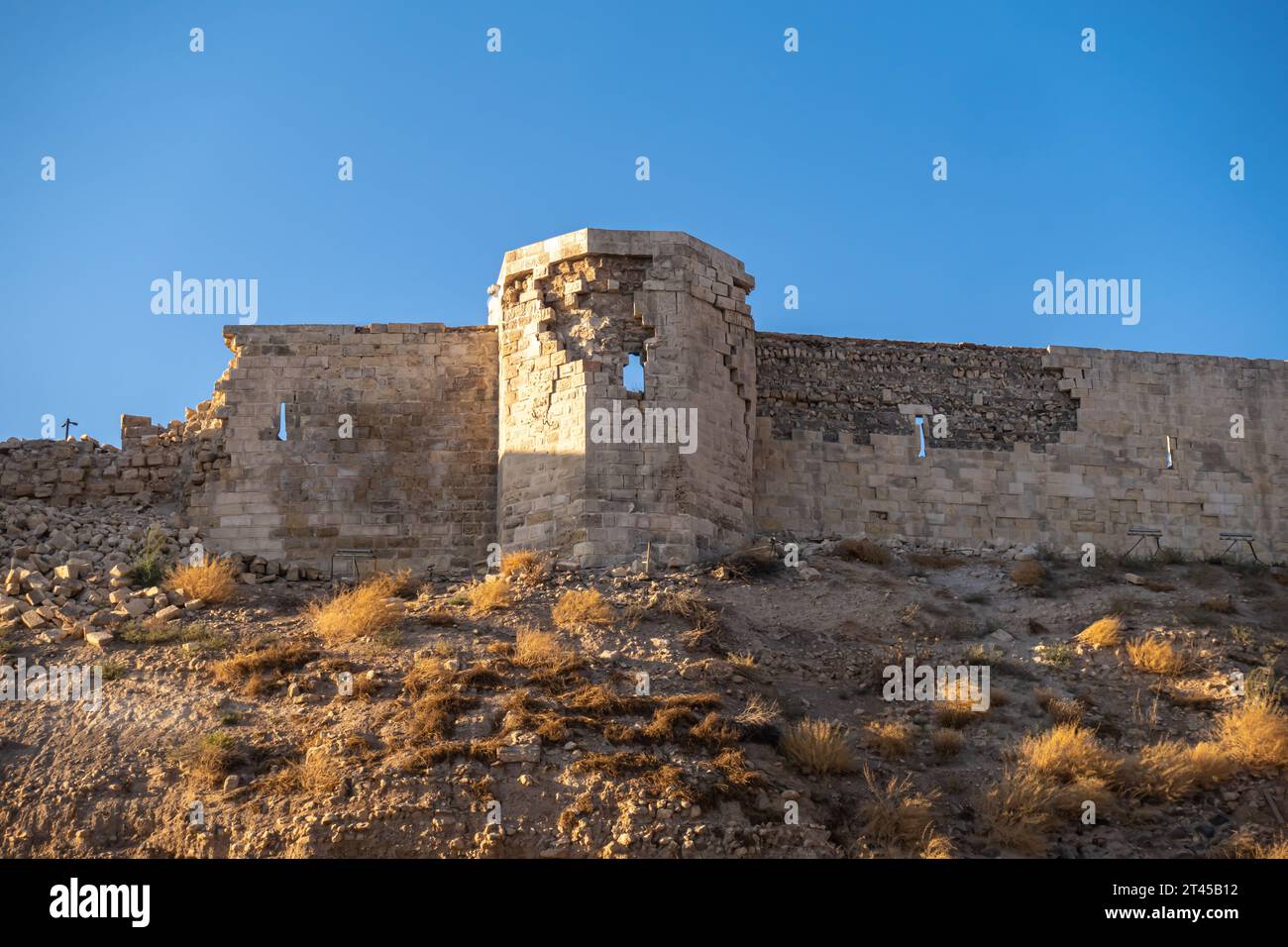 Gaziantep castle in the aftermath of 2023 Turkey Earthquake Stock Photo