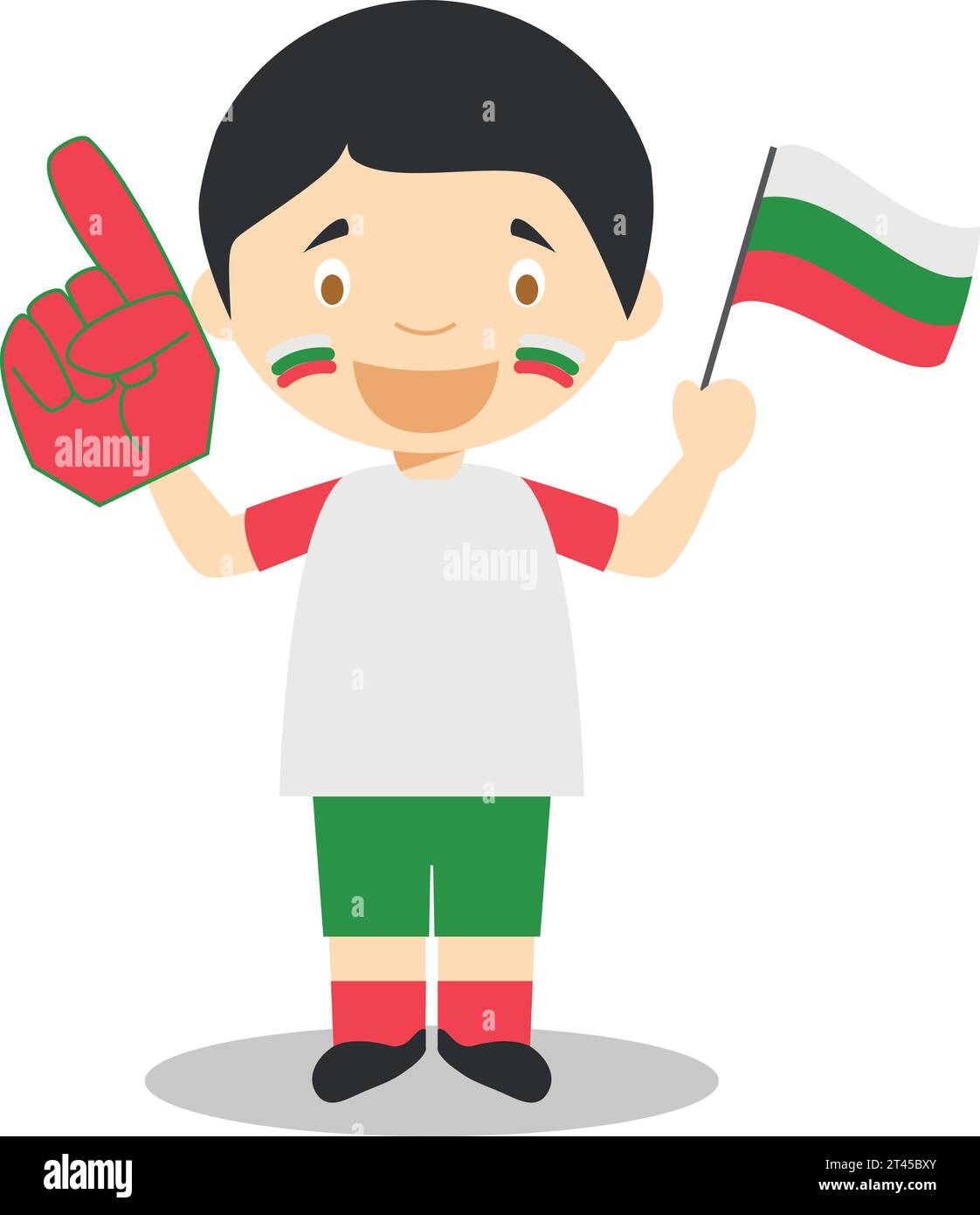 National sport team fan from Bulgaria with flag and glove Vector