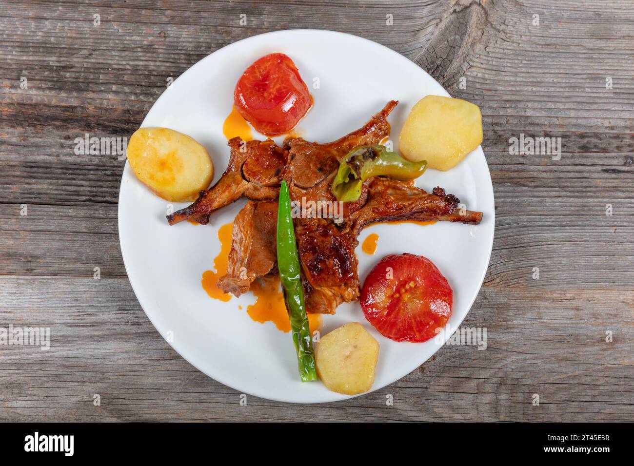 Lamb chops, Rack of Lamb. Delicious Turkish food fried lamb chops