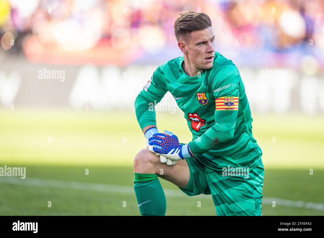 Barcelona, Spain. 28th Oct, 2023. Marc Andre Ter Stegen (Barcelona) seen during the football match of Spanish championship La Liga EA Sports between Barcelona vs Real Madrid, better known as El Clasico, played at Olimpico de Montjuic stadium. Final score: Barcelona 1 : 2 Real Madrid Credit: SOPA Images Limited/Alamy Live News Stock Photo