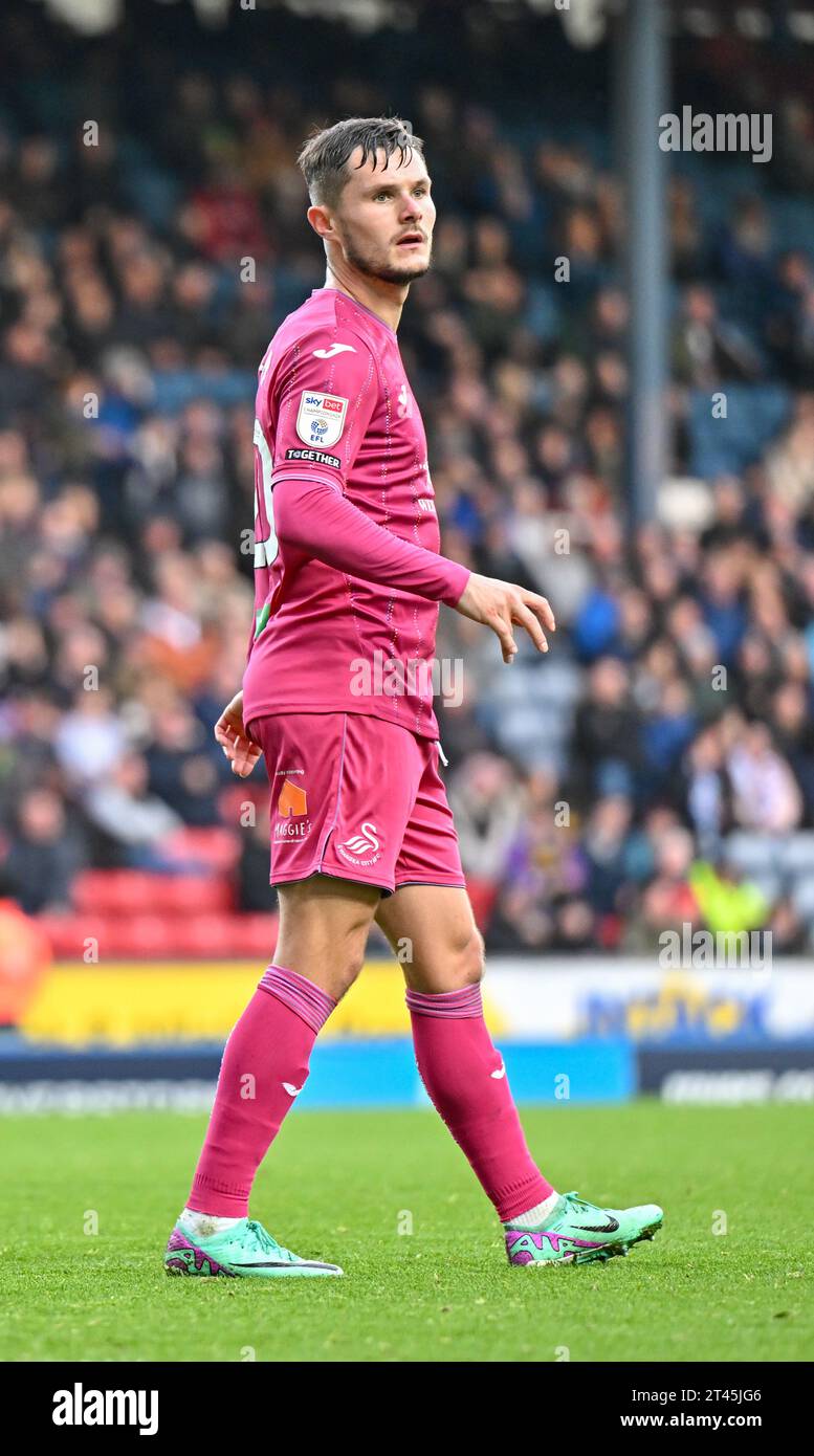 Blackburn, UK. 28th Oct, 2023. Liam Cullen 20# of Swansea City Association Football Club, during the Sky Bet Championship match Blackburn Rovers vs Swansea City at Ewood Park, Blackburn, United Kingdom, 28th October 2023 (Photo by Cody Froggatt/News Images) in Blackburn, United Kingdom on 10/28/2023. (Photo by Cody Froggatt/News Images/Sipa USA) Credit: Sipa USA/Alamy Live News Stock Photo