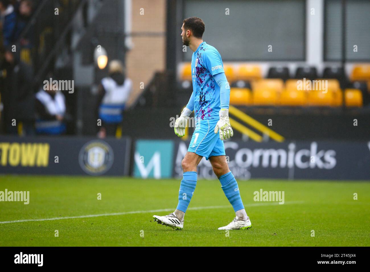 The EnviroVent Stadium, Harrogate, England - 28th October 2023 Harvey Davies Goalkeeper of Crewe Alexandra - during the game Harrogate Town v Crewe Alexandra, EFL League 2, 2023/24, at The EnviroVent Stadium, Harrogate, England - 28th October 2023 Credit: Arthur Haigh/WhiteRosePhotos/Alamy Live News Stock Photo