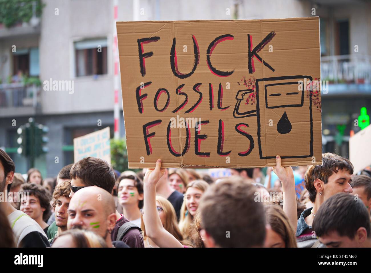 Turin, Italy - October 6, 2023: Climate Protesters Extincion Rebbellion Stock Photo