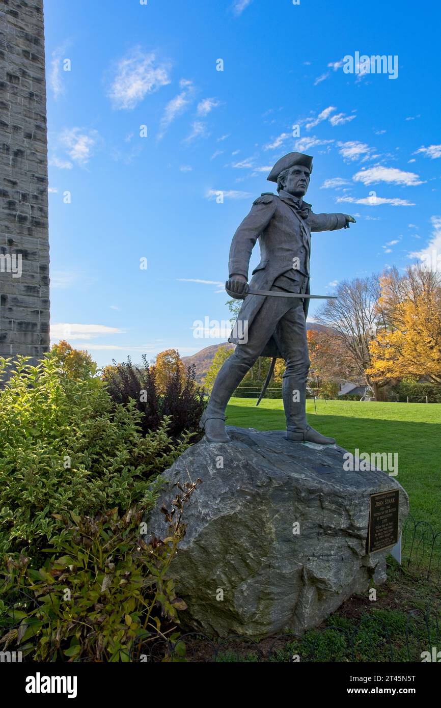 1889 bronze of General John Stark by sculptor John Rogers stands before