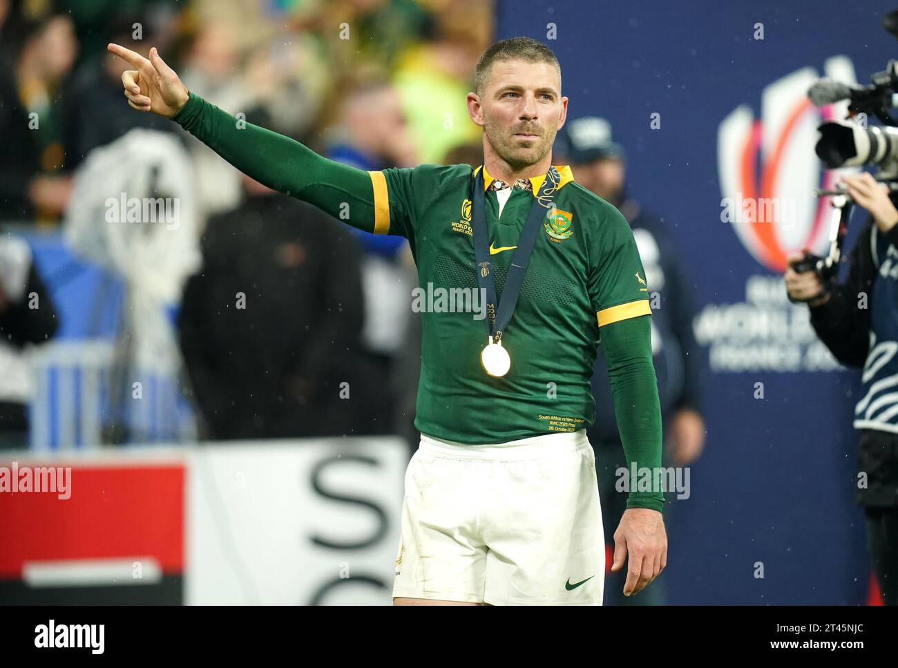 Will Roue Rugby South Africa's Willie Le Roux celebrates after winning the Rugby World ...