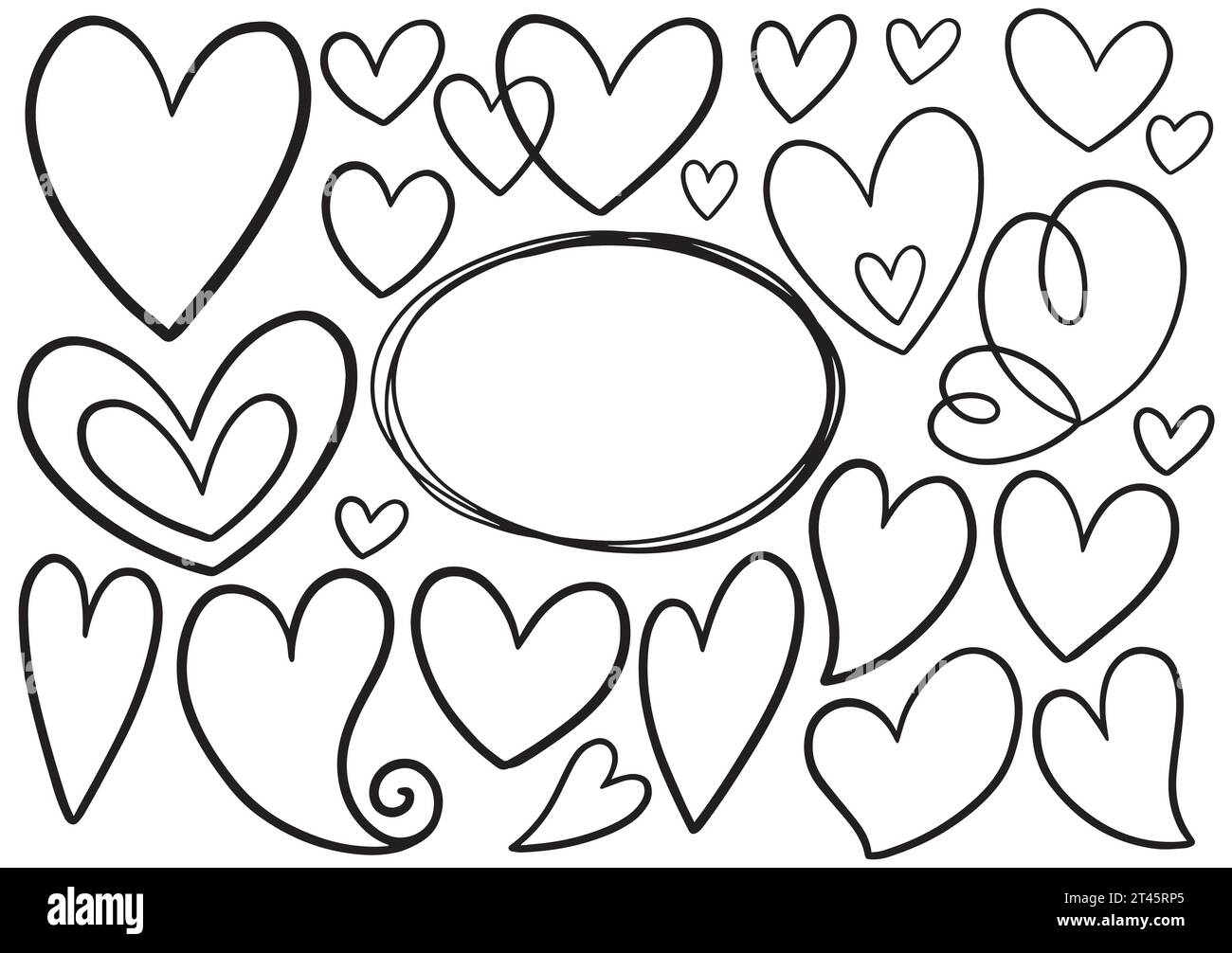 0074 hand drawn scribble hearts Royalty Free Vector Image Stock Vector ...