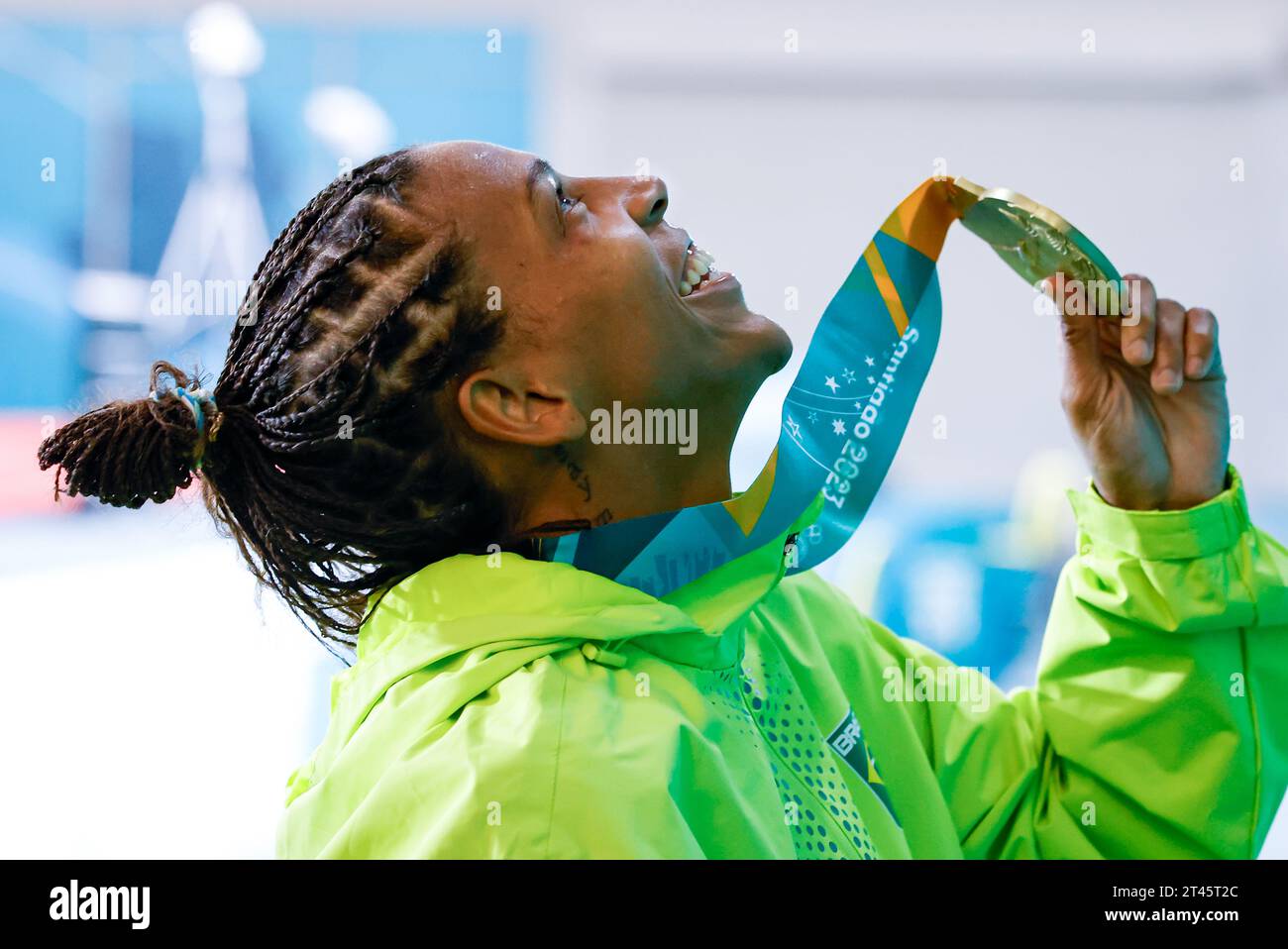 LOPES SILVA Rafaela from Brazil celebrates the gold medal in Judo up to ...