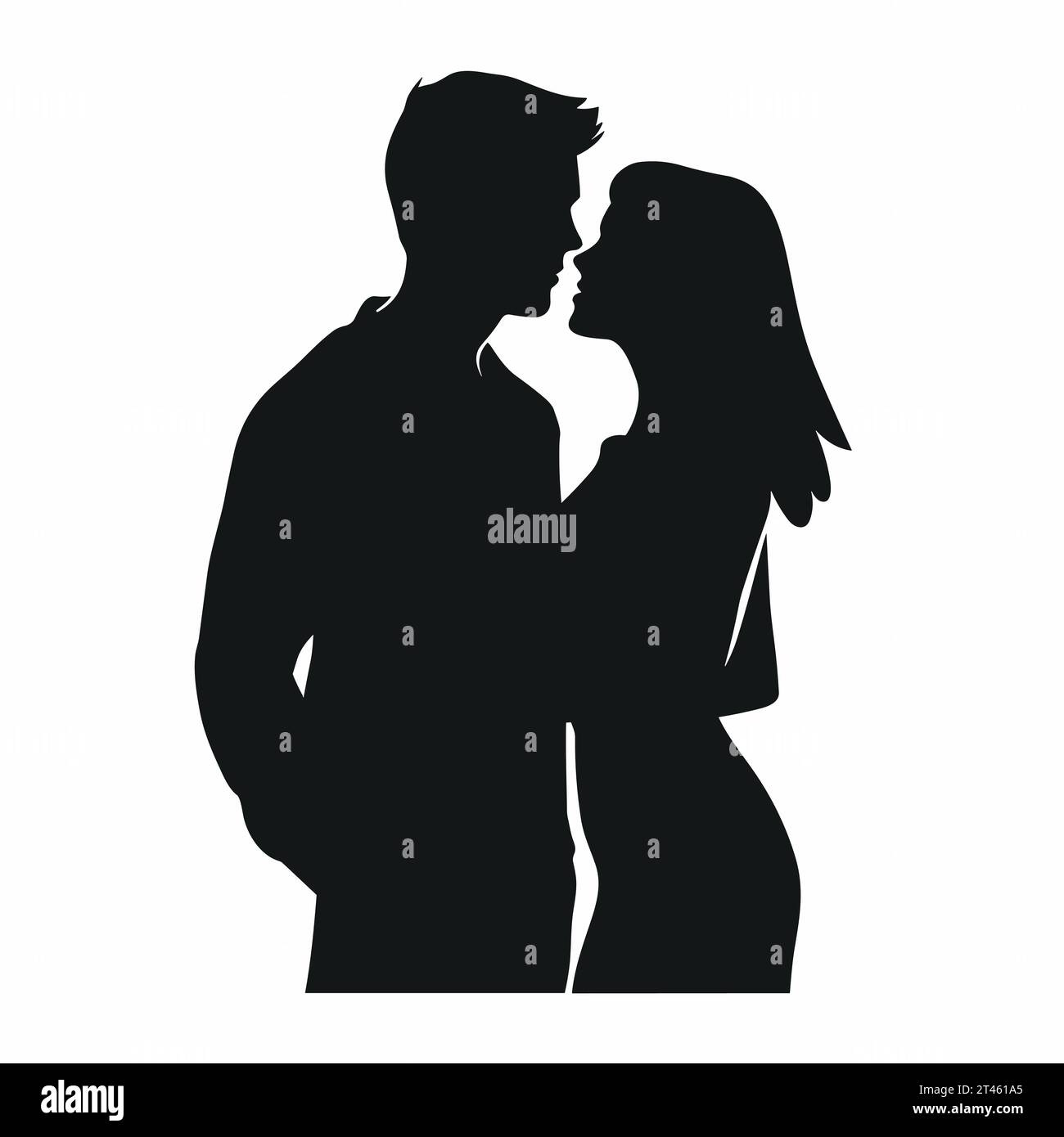 Couple clipart on black and white background Stock Vector Images - Alamy