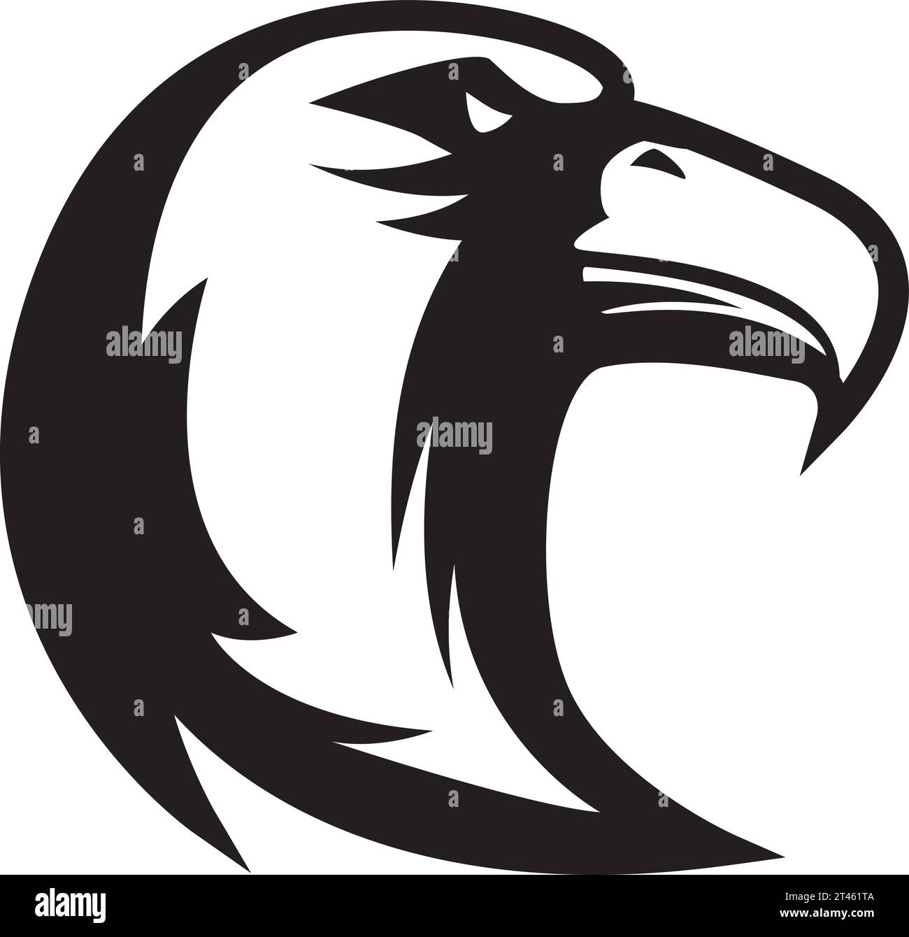 Eagle head. Sport team or club mascot.  Design element for logo, label, emblem, sign. Vector illustration. Stock Vector