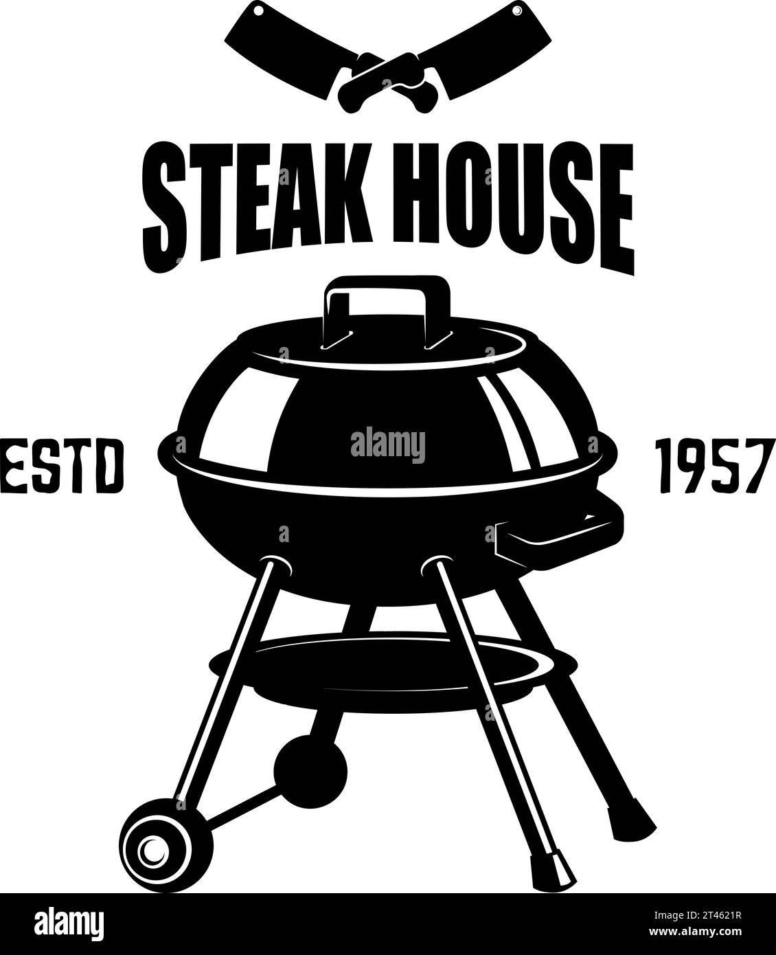 Bbq emblem, badge. Grill party. Vector illustration Stock Vector Image