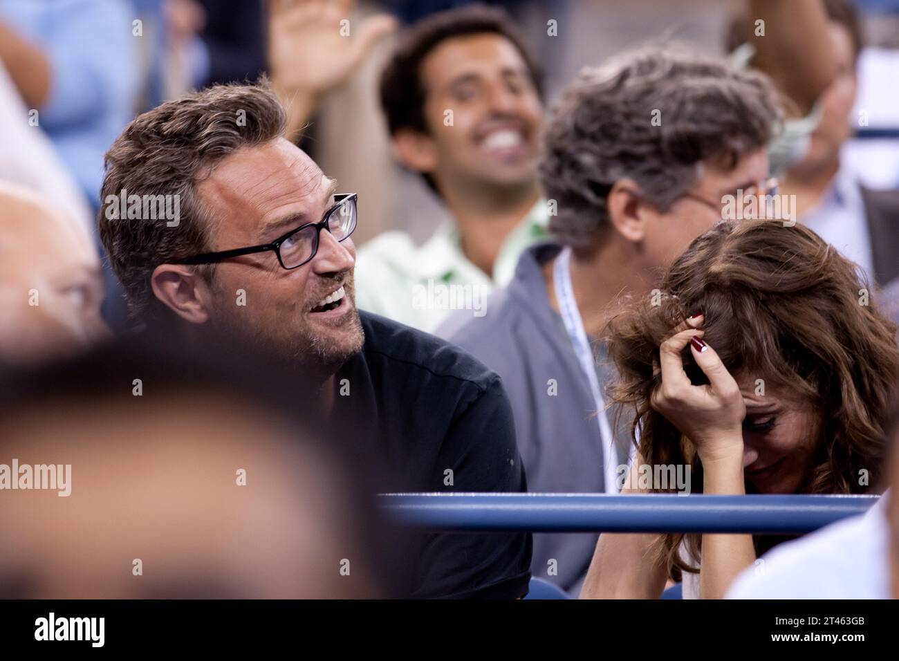NEW YORK, NY - SEPTEMBER 08:  Matthew Perry attends Day 11 of the 2011 U.S. Open Tennis Championships at the USTA Billie Jean King National Tennis Center in Flushing, Queens, New York, USA.on September 8, 2011 in the Flushing neighborhood of the Queens borough of New York City   People:  Matthew Perry Stock Photo