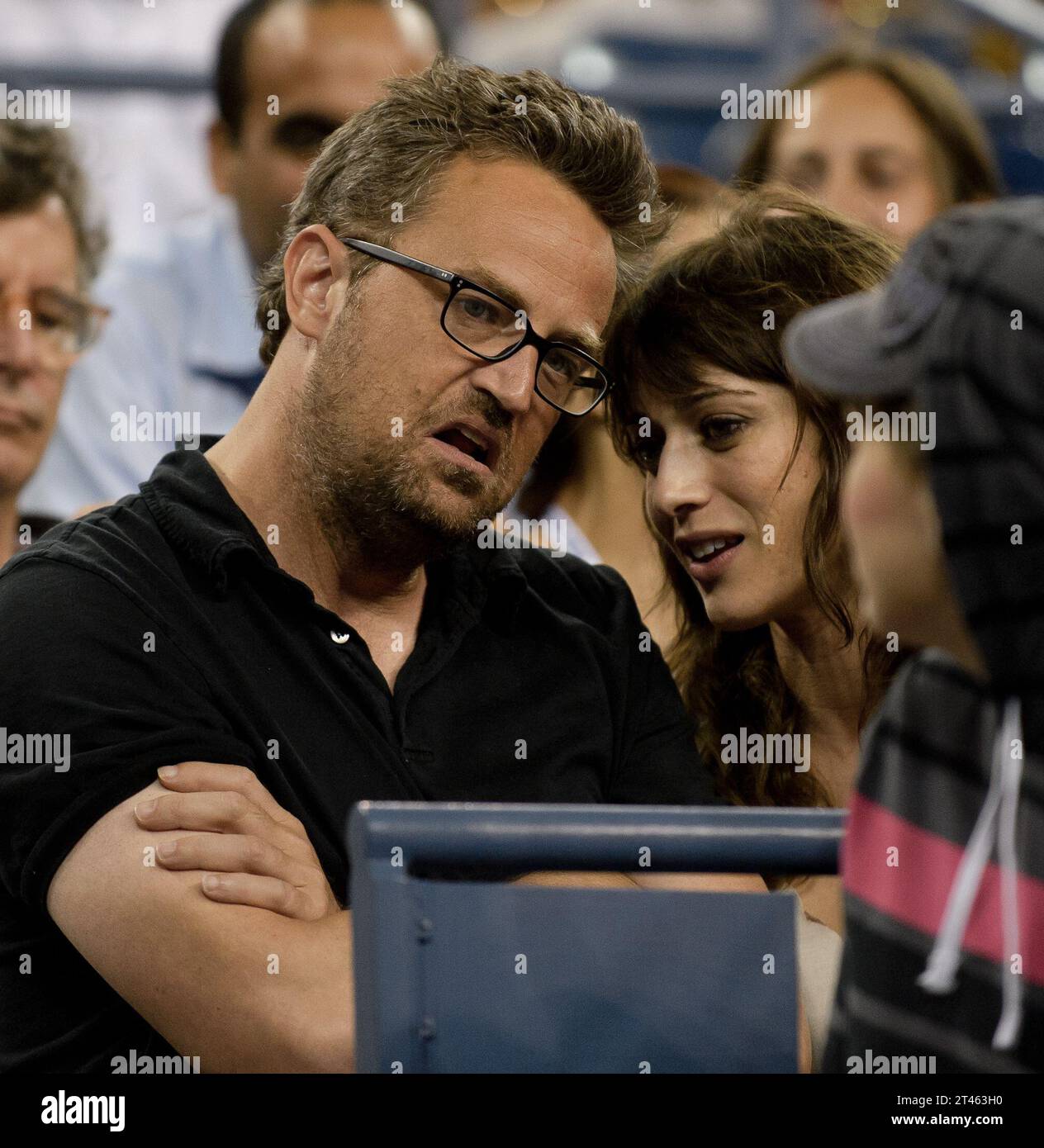 NEW YORK, NY - SEPTEMBER 08:  Matthew Perry attends Day 11 of the 2011 U.S. Open Tennis Championships at the USTA Billie Jean King National Tennis Center in Flushing, Queens, New York, USA.on September 8, 2011 in the Flushing neighborhood of the Queens borough of New York City.   People:  Matthew Perry Stock Photo