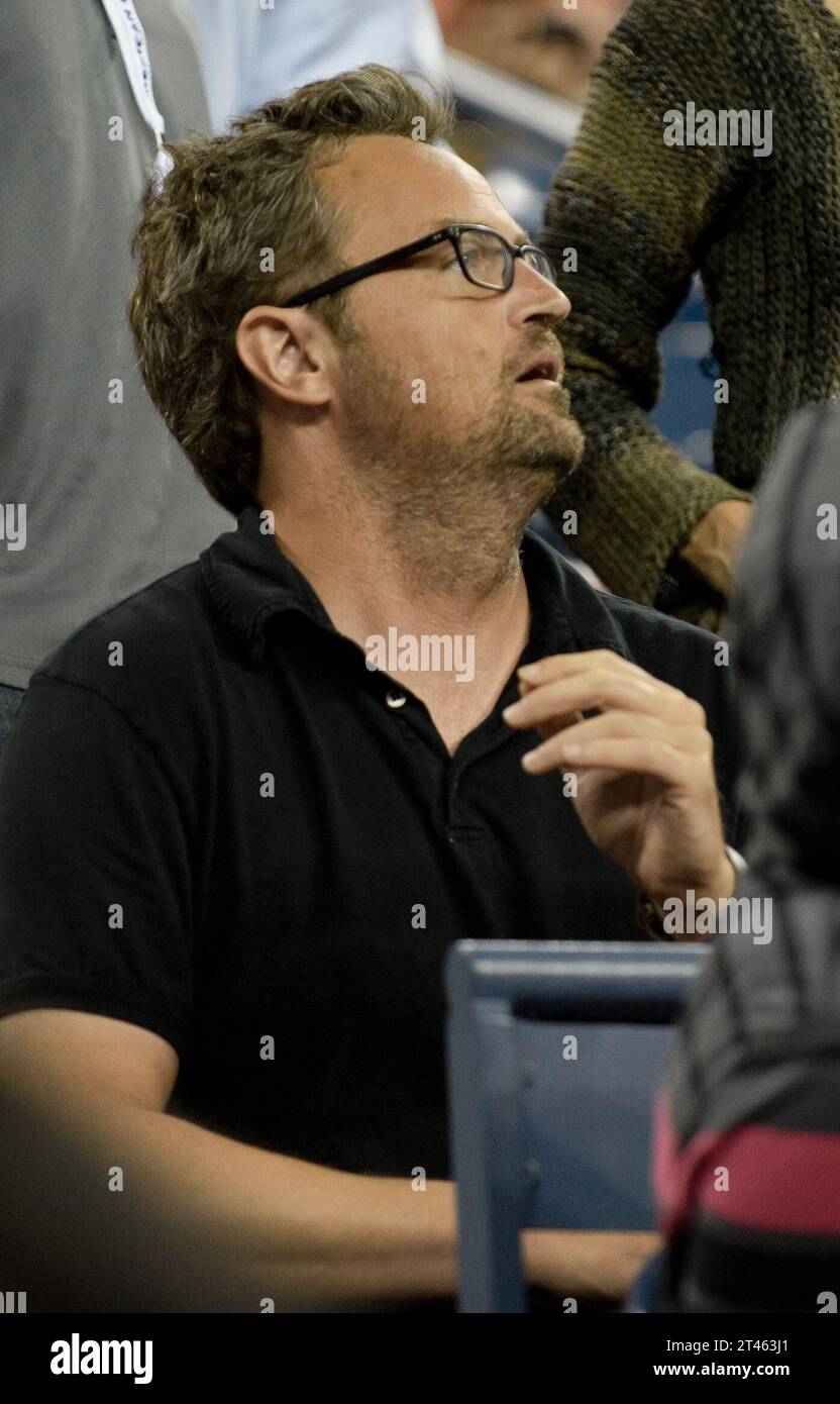 NEW YORK, NY - SEPTEMBER 08:  Matthew Perry attends Day 11 of the 2011 U.S. Open Tennis Championships at the USTA Billie Jean King National Tennis Center in Flushing, Queens, New York, USA.on September 8, 2011 in the Flushing neighborhood of the Queens borough of New York City.   People:  Matthew Perry Stock Photo