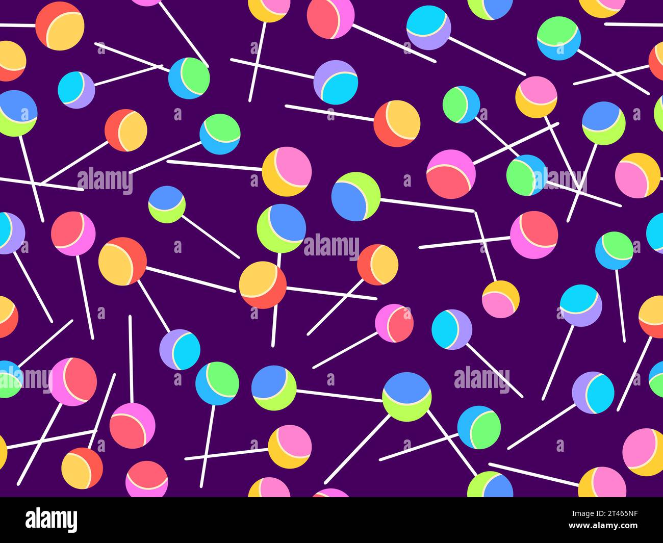 Lollipop seamless pattern. Colorful lollipop in flat style. Colored candies. Festive design for banners, wrapping paper, wallpaper and promotional ite Stock Vector