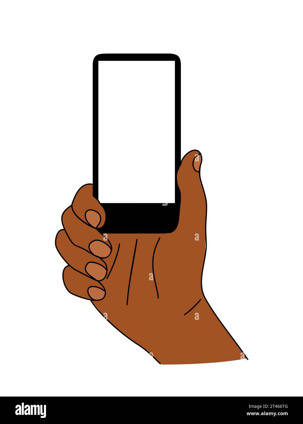 Black Hand holding mobile phone vector isolated Stock Vector Image ...