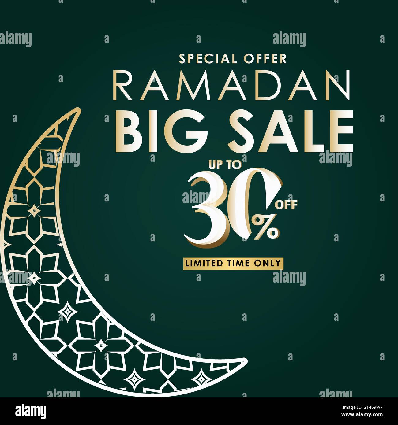 Ramadan big sale special offer up to 30 off Vector Image Stock Vector