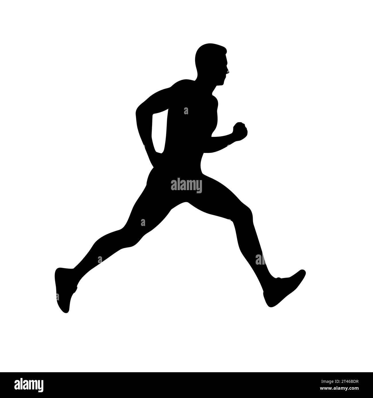 Male runner silhouette. Man runner black icon on white background Stock ...