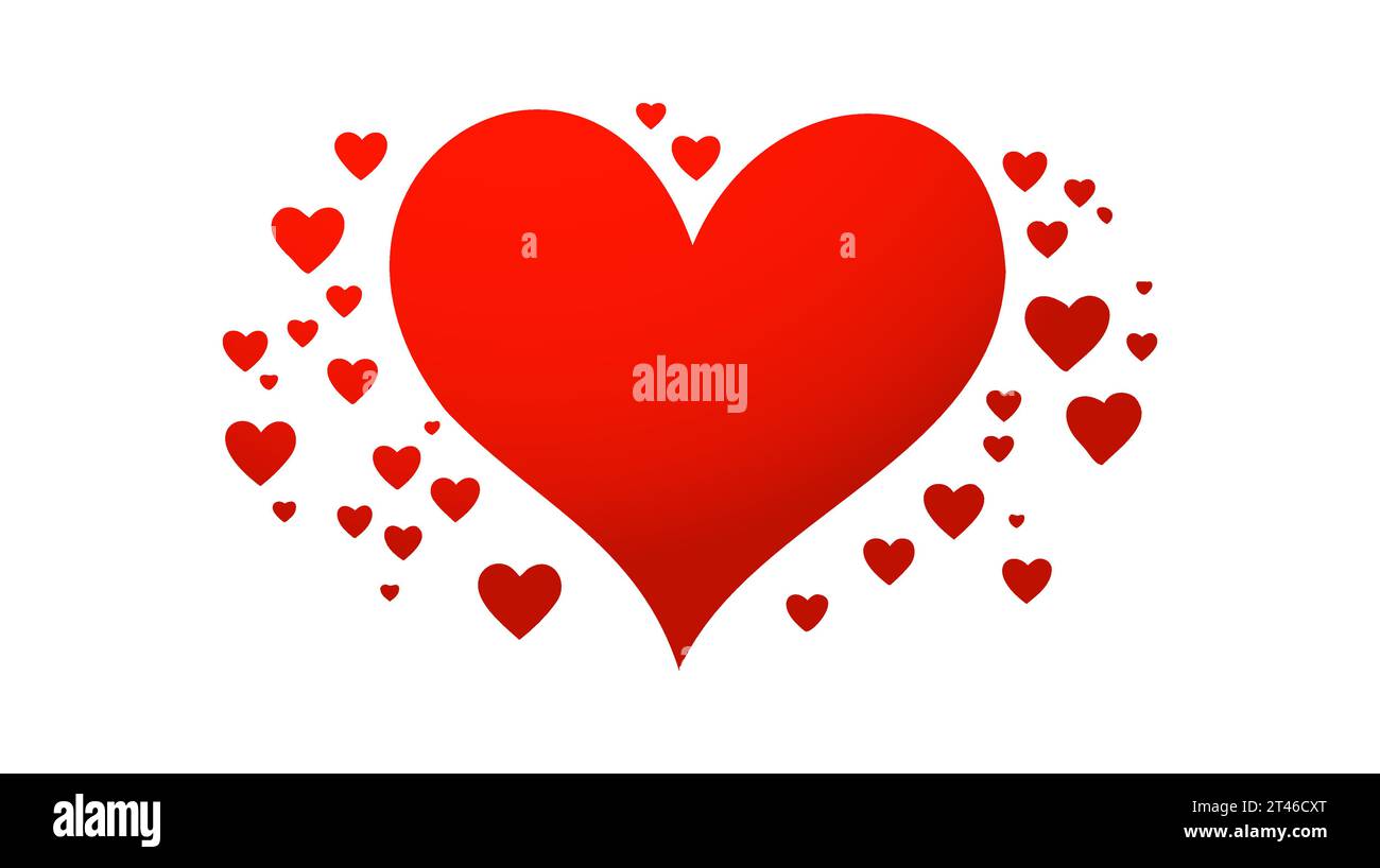 Red heart icon on white background. Love logo heart illustration Stock ...
