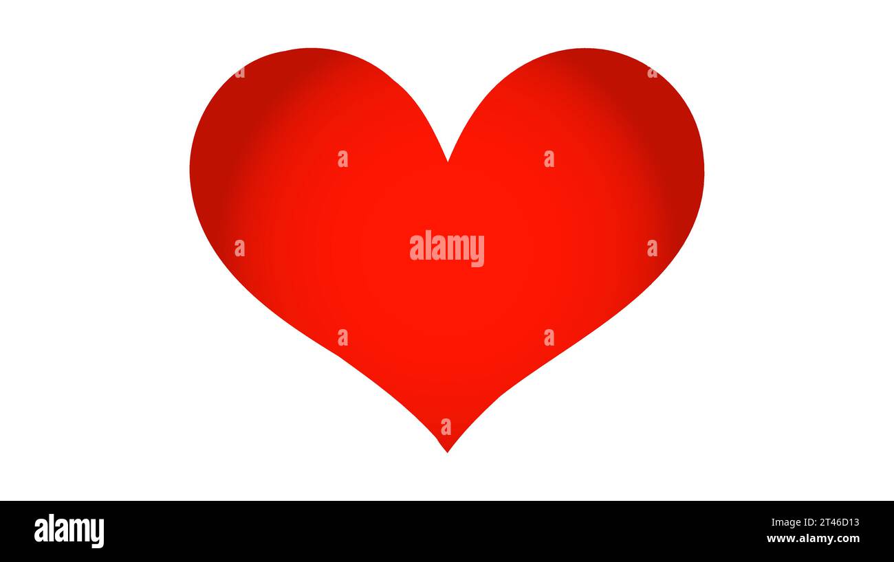 Red heart icon on white background. Love logo heart illustration Stock ...