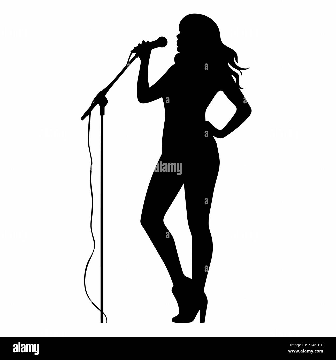 Female singer silhouette. Singer black icon on white background Stock Vector Image & Art Alamy