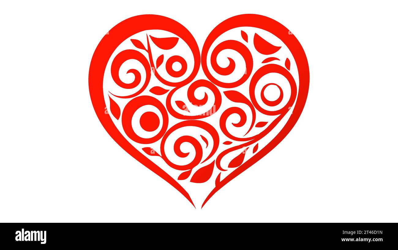 Red heart icon on white background. Love logo heart illustration Stock ...