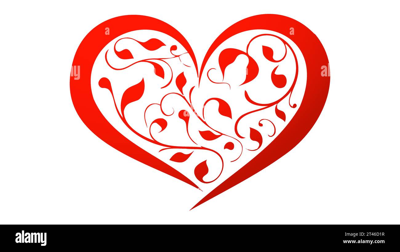 Red heart icon on white background. Love logo heart illustration Stock ...