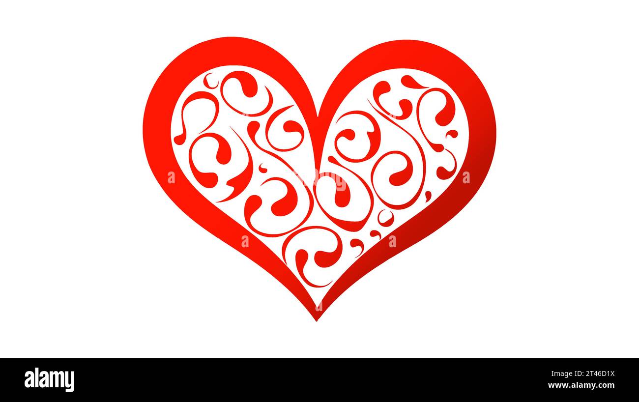 Red heart icon on white background. Love logo heart illustration Stock ...