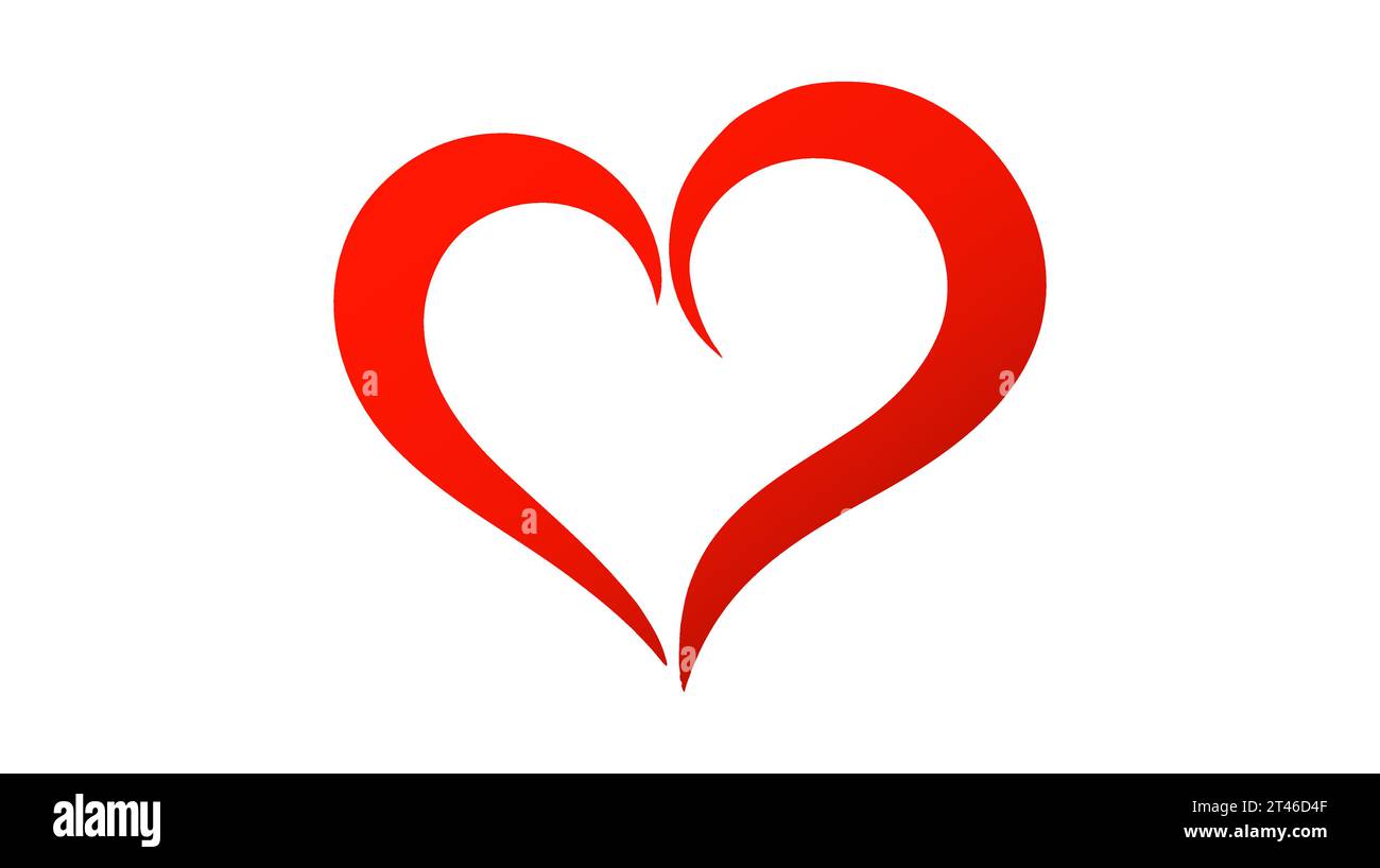 Red heart icon on white background. Love logo heart illustration Stock ...