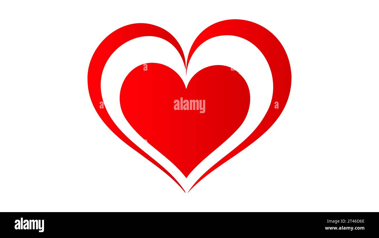 Red heart icon on white background. Love logo heart illustration Stock ...