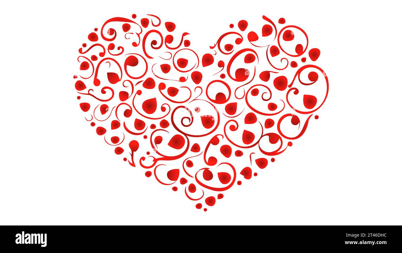Red heart icon on white background. Love logo heart illustration Stock ...