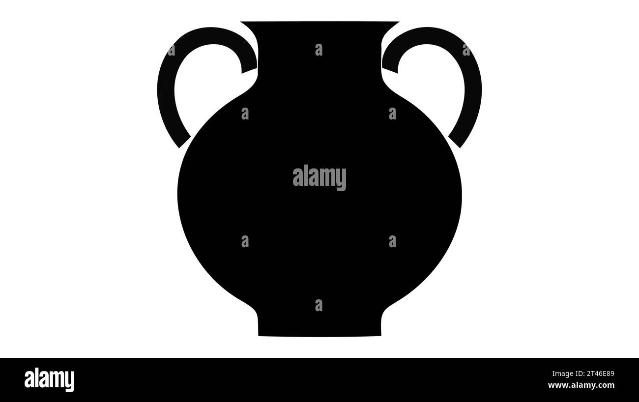 Jug icon. Black jug silhouette isolated on white background. Water jug ...