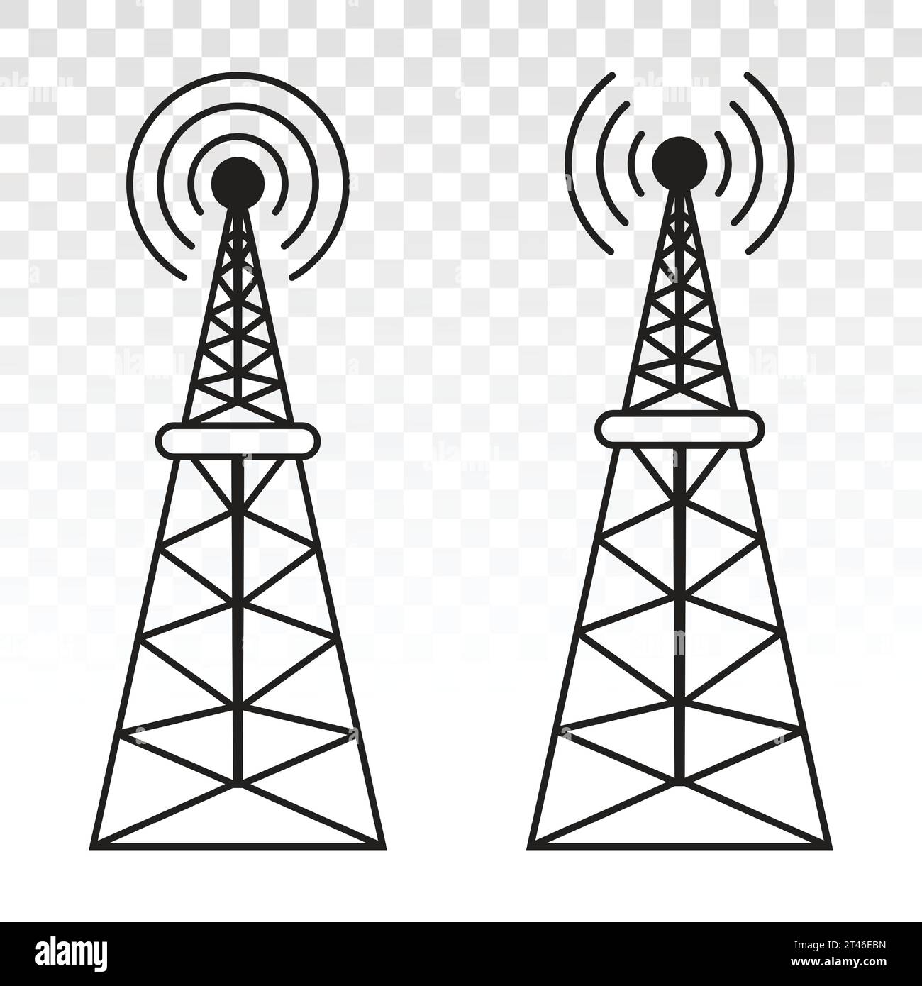 Radio waves tower mast for broadcast Royalty Free Vector Stock Vector