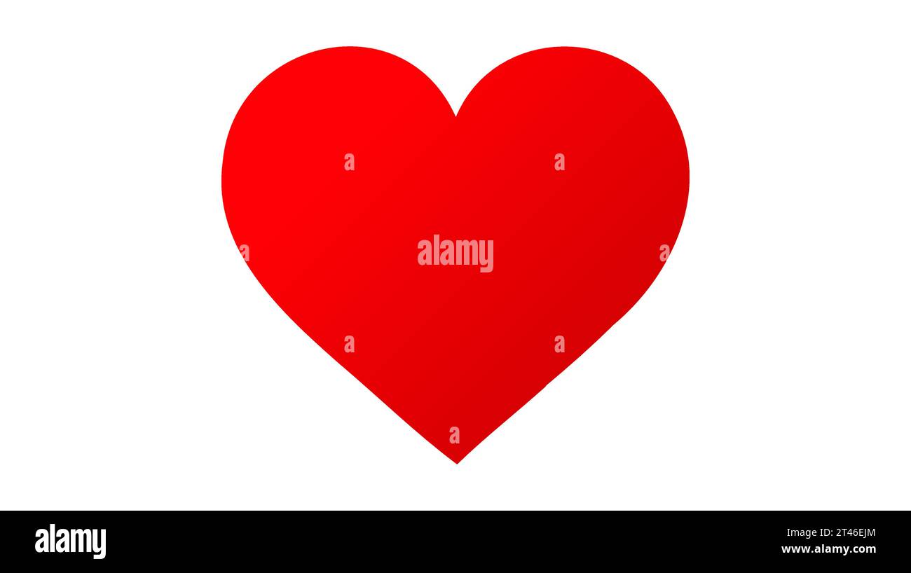 Red heart icon on white background. Love logo heart illustration Stock ...