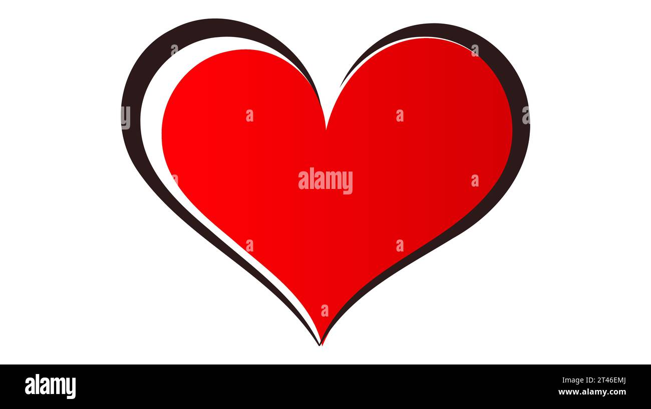 Red heart icon on white background. Love logo heart illustration Stock ...