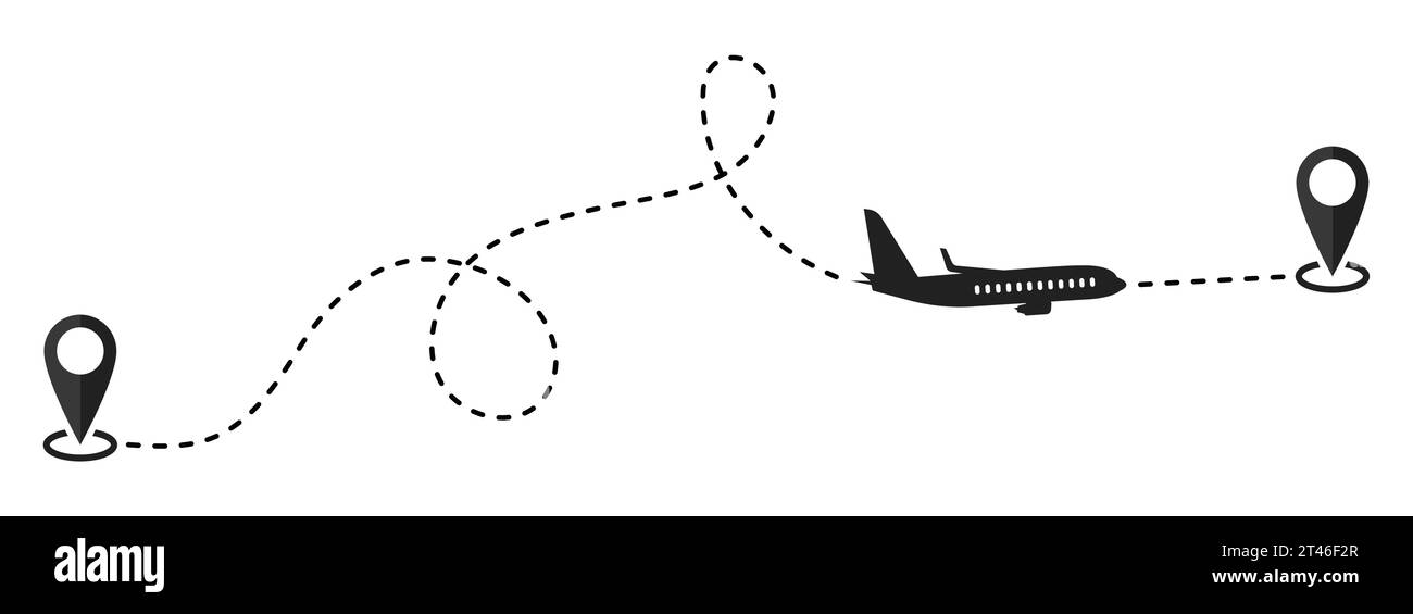 Travel plane start point and destination points Vector Image Stock