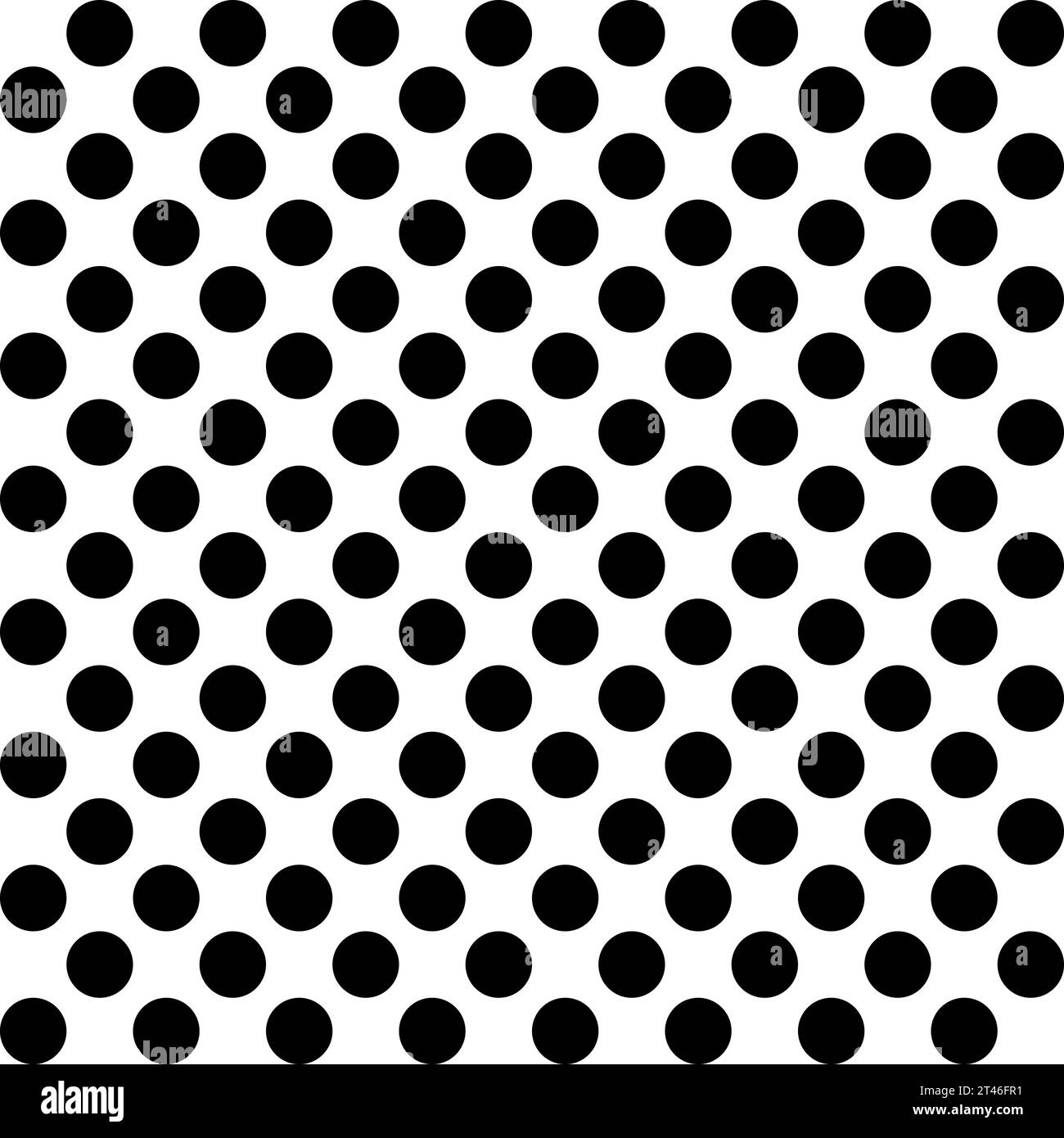 Polka dot pattern, black round dots on white background - dotted seamless repeatable texture background Stock Vector