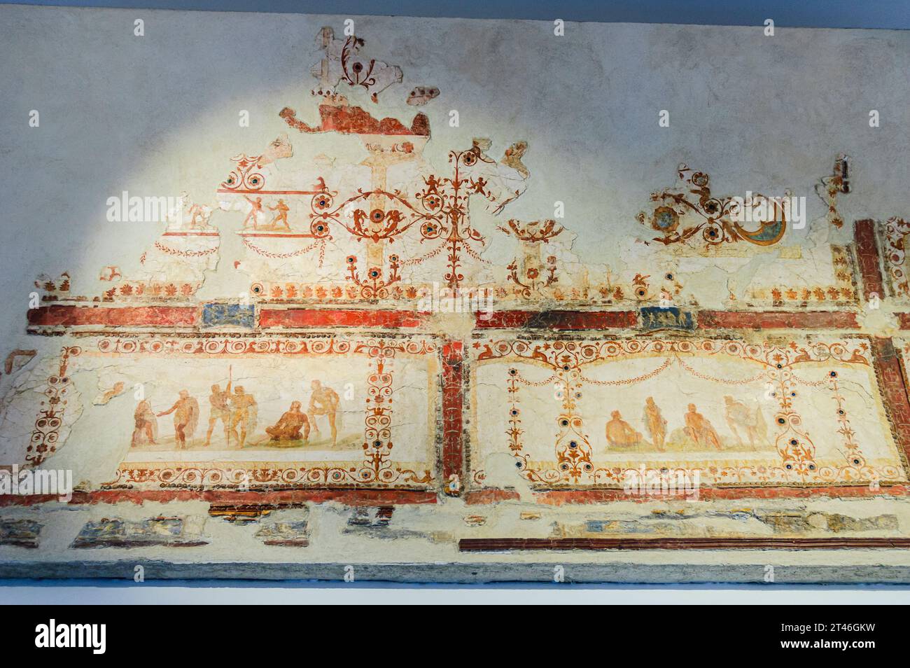 Rome, Italy, august 7, 2008: pictorial decoration Palatine Museum Stock Photo