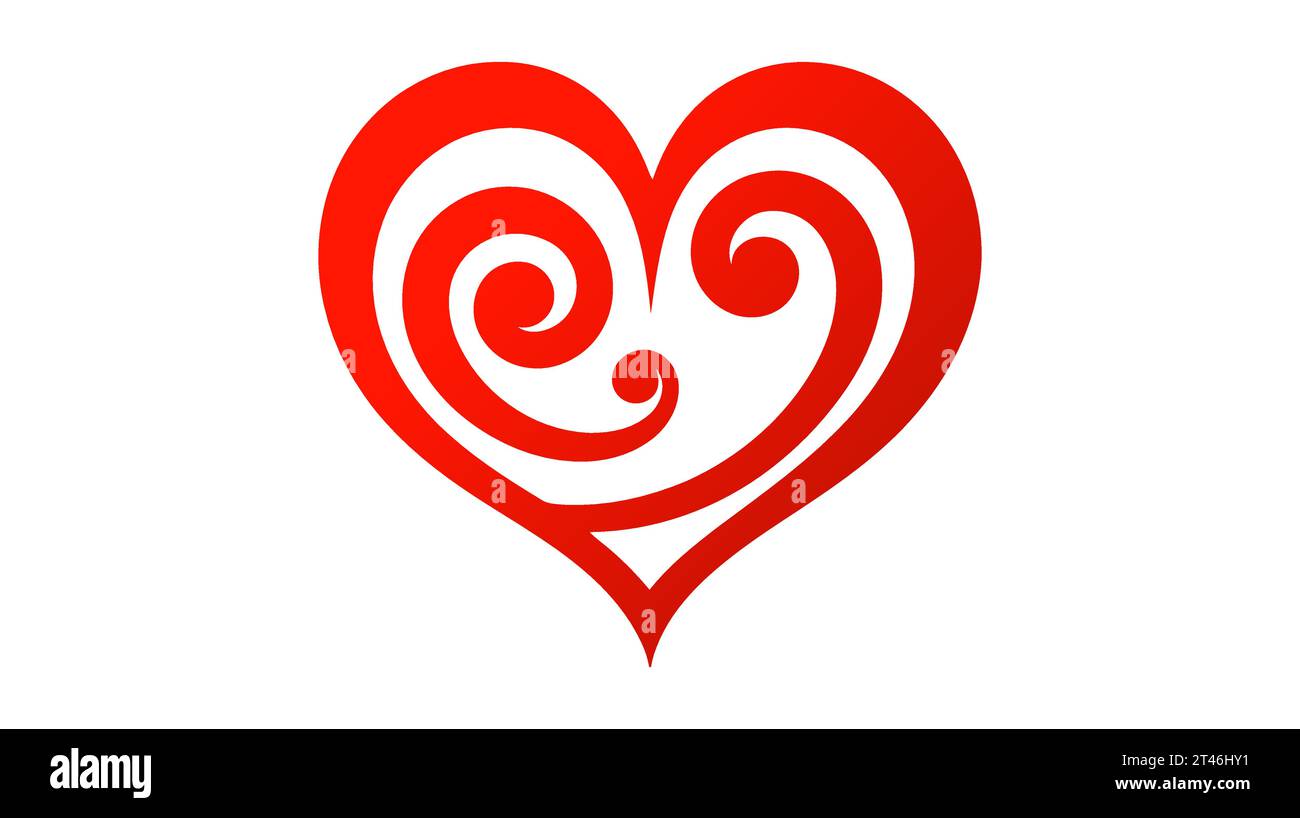 Red heart icon on white background. Love logo heart illustration Stock ...