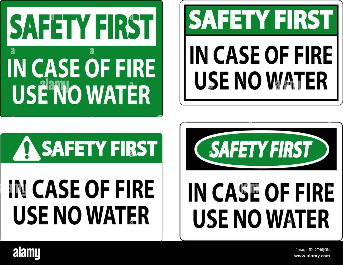 Danger Sign Danger - In Case Of Fire Use No Water Stock Vector