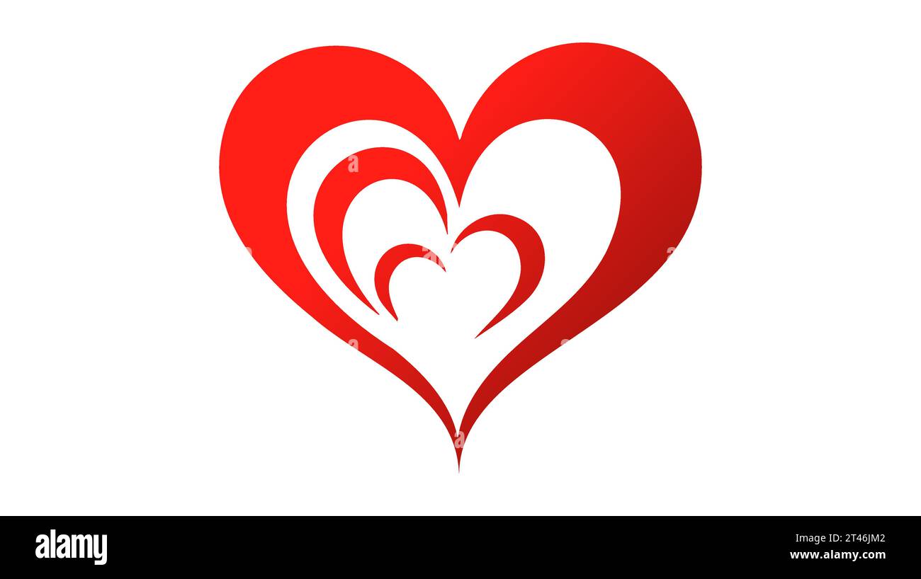 Red heart icon on white background. Love logo heart illustration Stock ...
