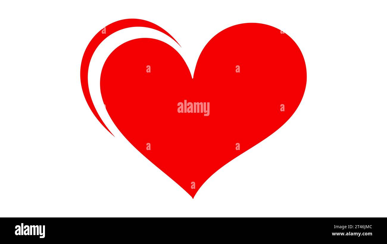 Red heart icon on white background. Love logo heart illustration Stock ...