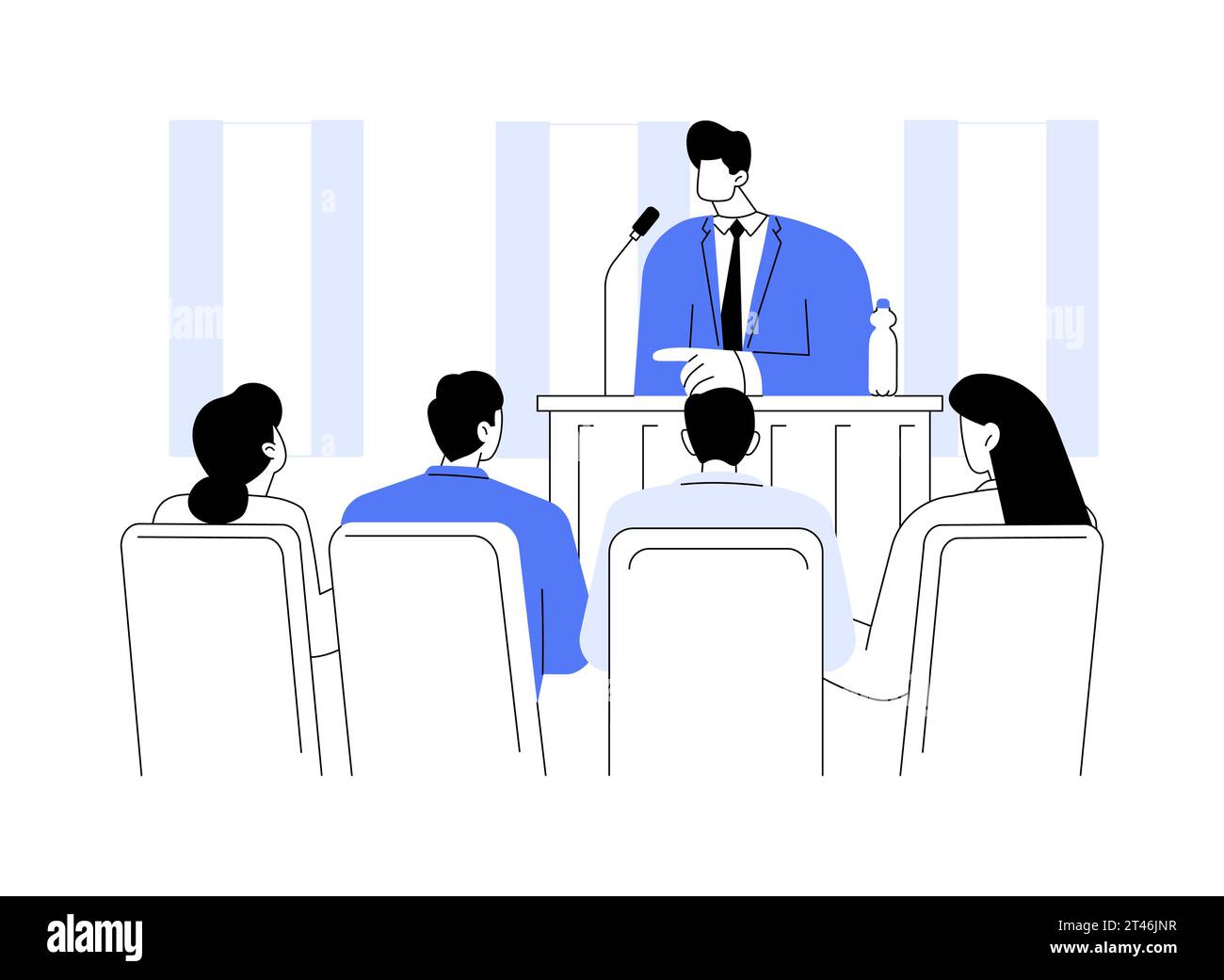 Meeting local politician abstract concept vector illustration. Stock Vector