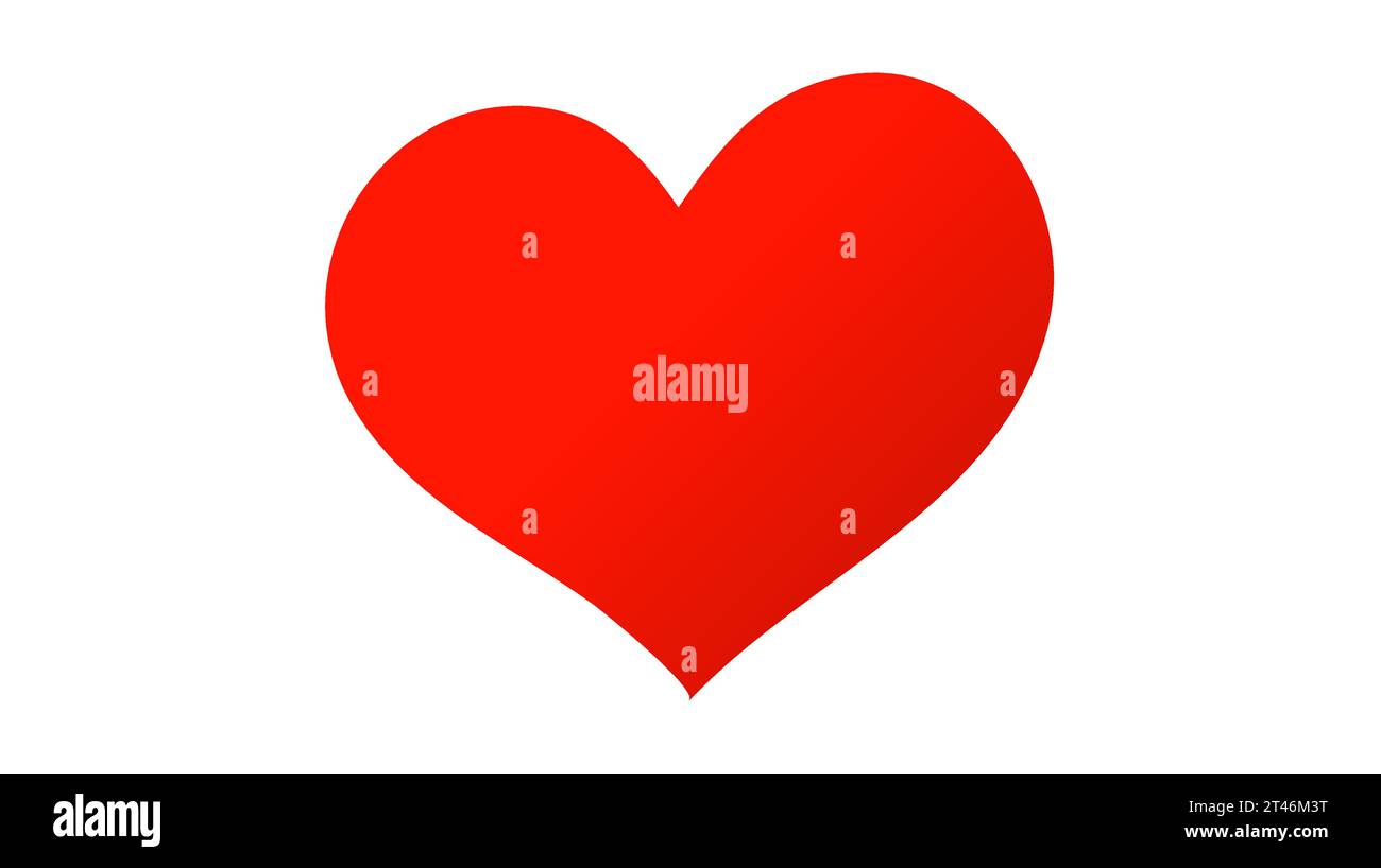 Red heart icon on white background. Love logo heart illustration Stock ...