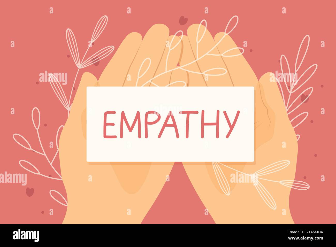 empathy word written on the card on an opened hands- vector ...