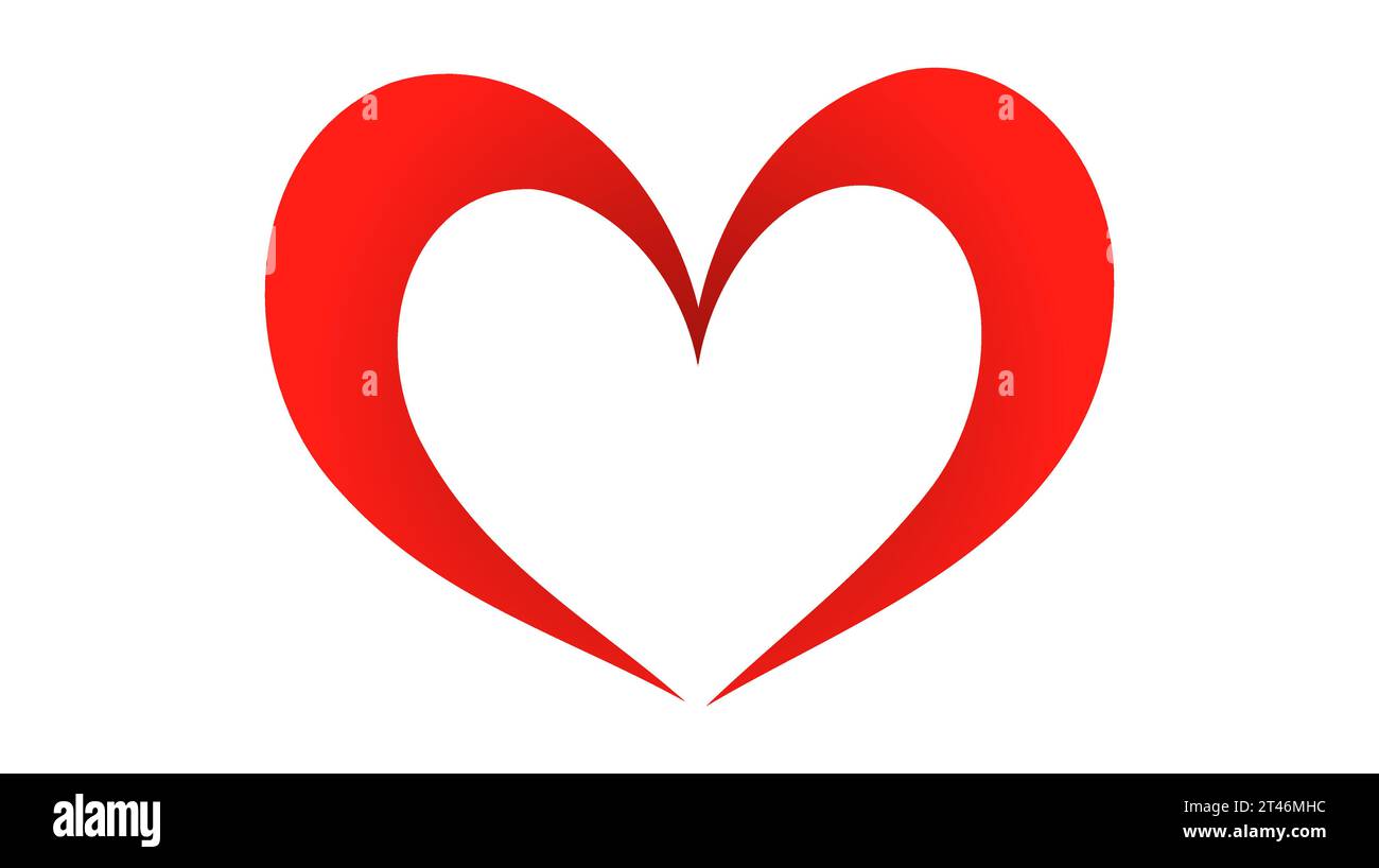 Red heart icon on white background. Love logo heart illustration Stock ...
