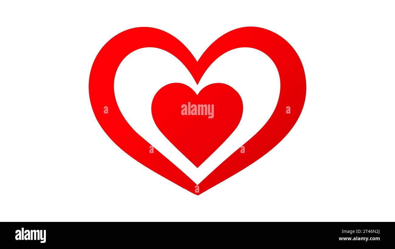 Red heart icon on white background. Love logo heart illustration Stock ...