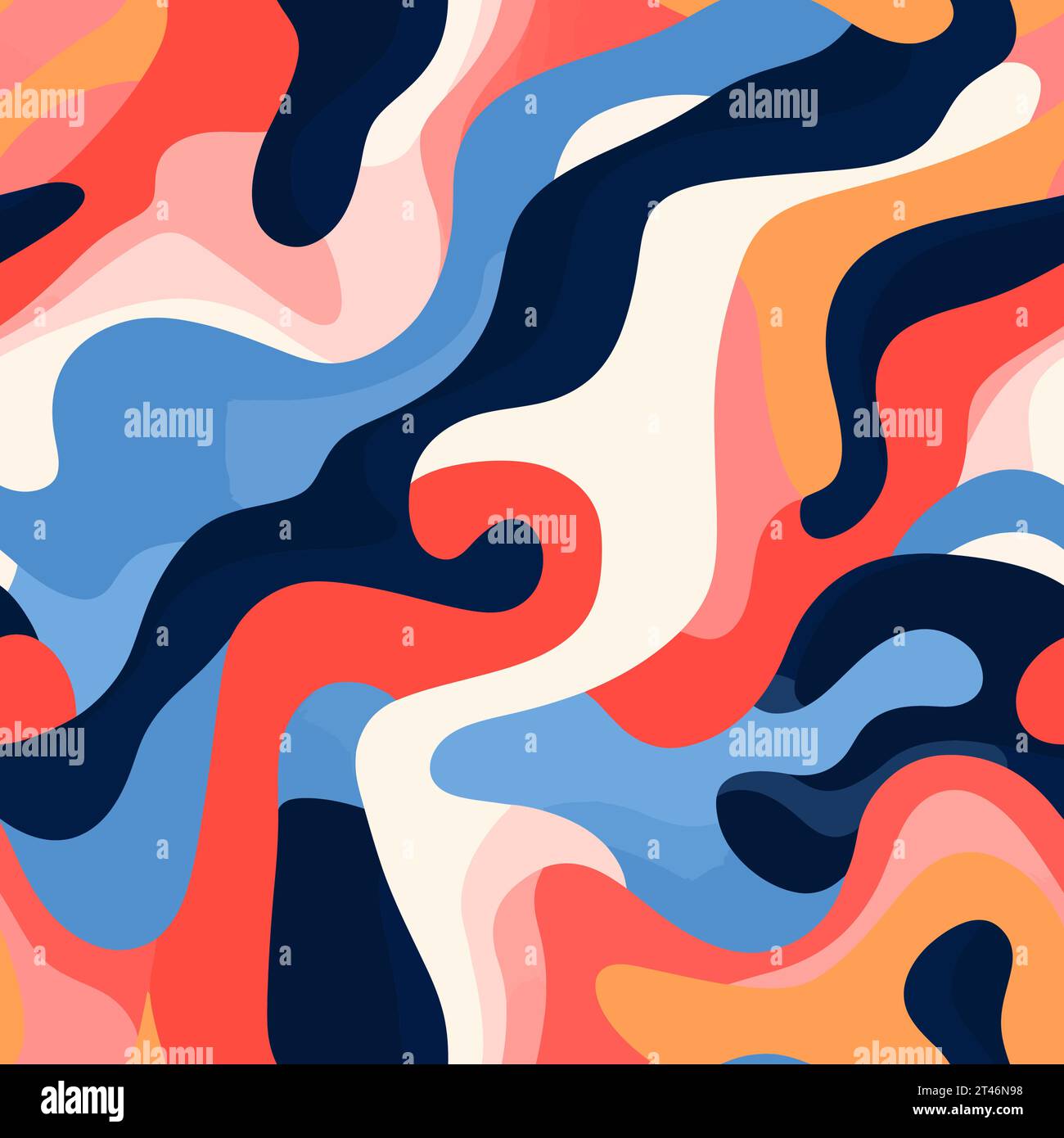A colorful abstract seamless pattern on a white background. Vector illustration Stock Vector